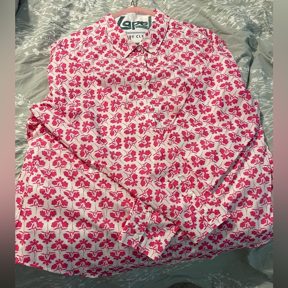 NWT New Boden White & Pink Floral Button Down 18/22